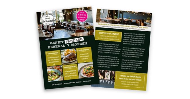 Portfolio - Flyers - Eetcafé de Bierstal