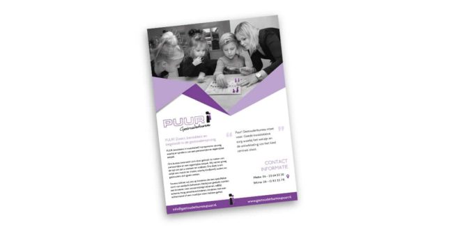 Portfolio - Flyers - Puur! Gastouderbureau